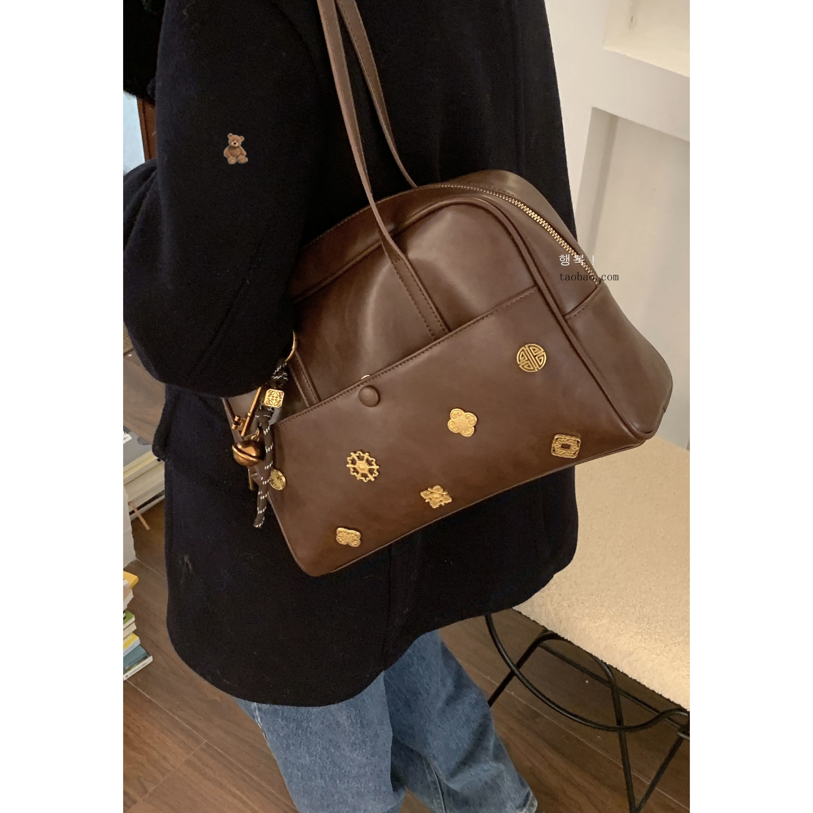 复古小众腋下包包女秋冬2024新款潮时尚韩国公文包大容量托特包,箱包皮具/热销女包/男包,通用款女包,淘宝优惠券,粉丝福利购,淘宝优惠卷