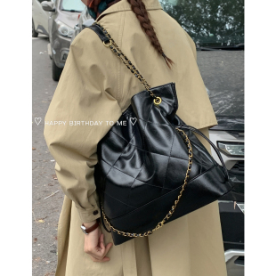 小香风菱格链条包包女2025新款 水桶包高级感大容量腋下包 潮时尚