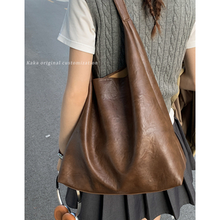 复古文艺大容量腋下包包女2025新款潮时尚韩国托特包简约单肩大包