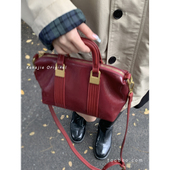 卡乐儿复古红色包包女2024新款 潮秋季 手提枕头包百搭斜挎包通勤包