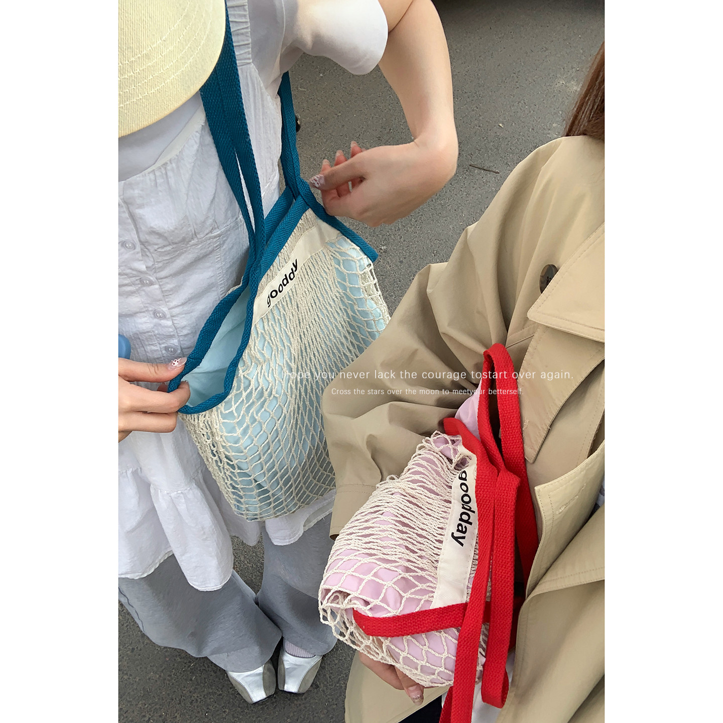 韩国镂空网眼编织包包女夏季2026新款潮度假风沙滩包大容量托特包