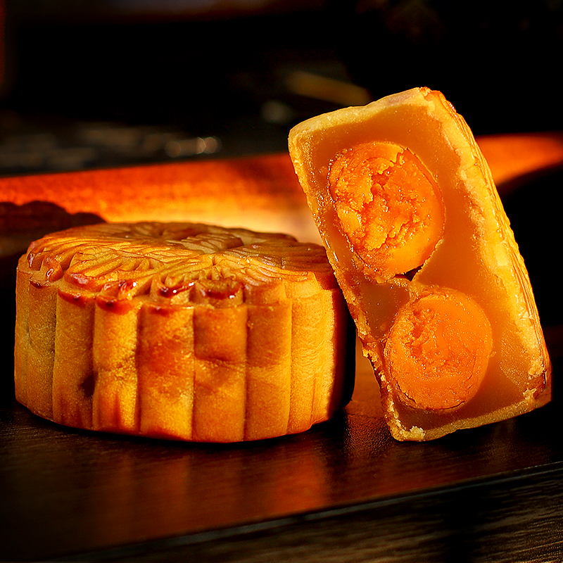 广州传统酒家双黄白莲蓉咸蛋黄月饼散装广东特产广式五仁豆沙大个