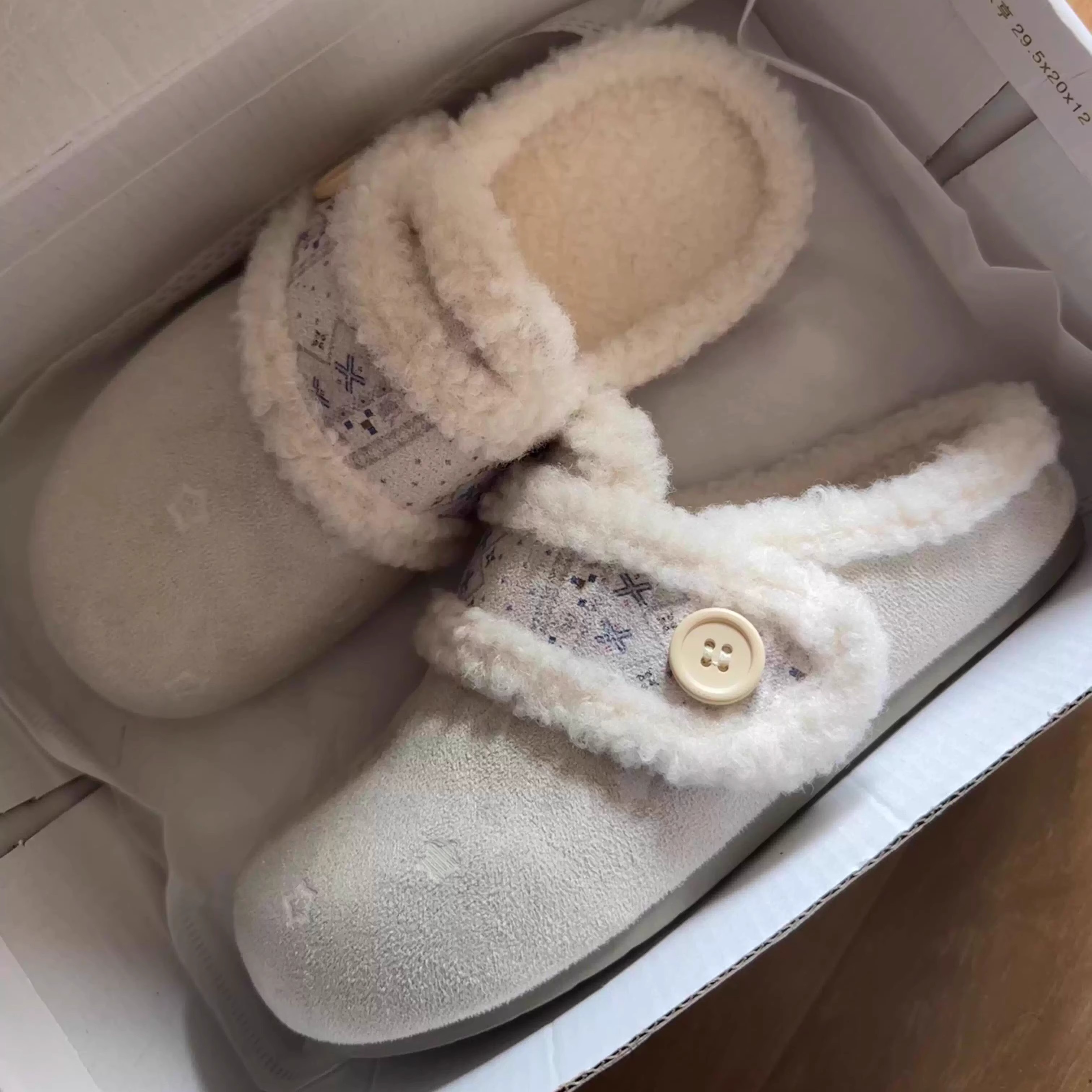 真皮～加绒增高勃肯半拖外穿女鞋