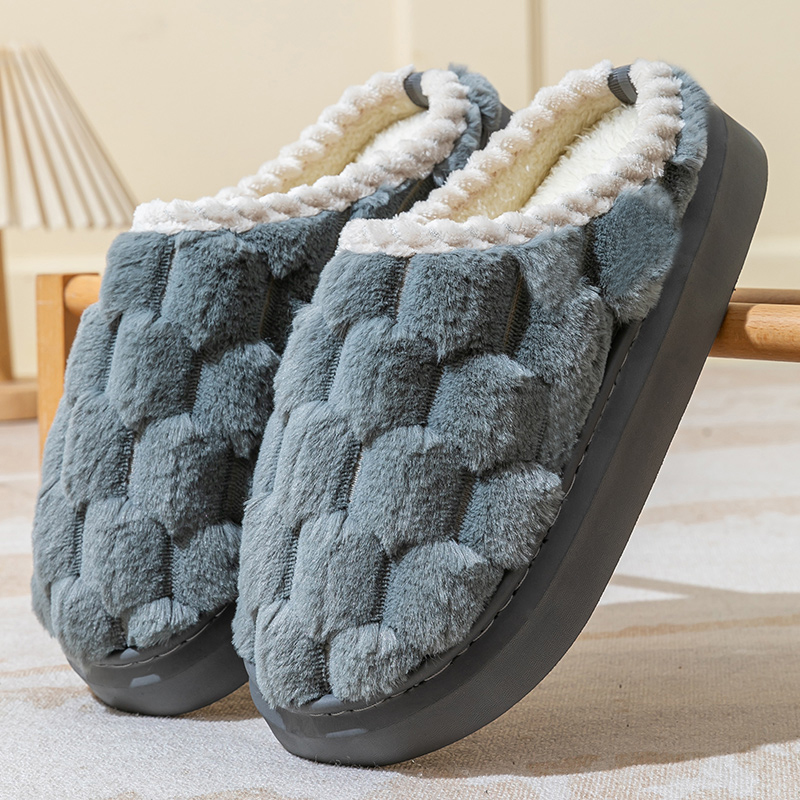 棉拖鞋男士秋冬季2025新款室内家居厚底防滑情侣保暖家用毛毛绒女