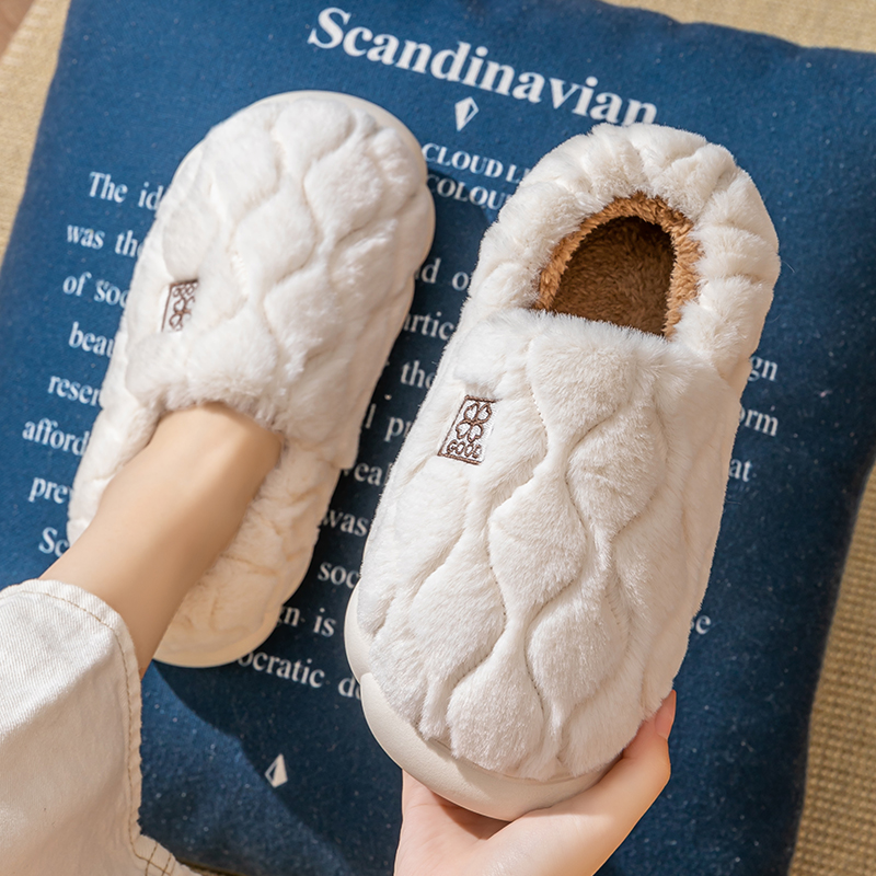 包跟棉拖鞋女秋冬季2024新款室内居家厚底外穿家用保暖毛毛绒男士