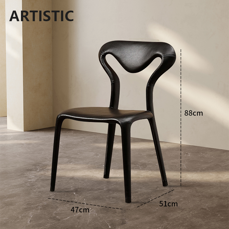 意式餐椅家用靠背椅子北欧轻奢极简餐桌椅ins洽谈酒店梳妆台凳子