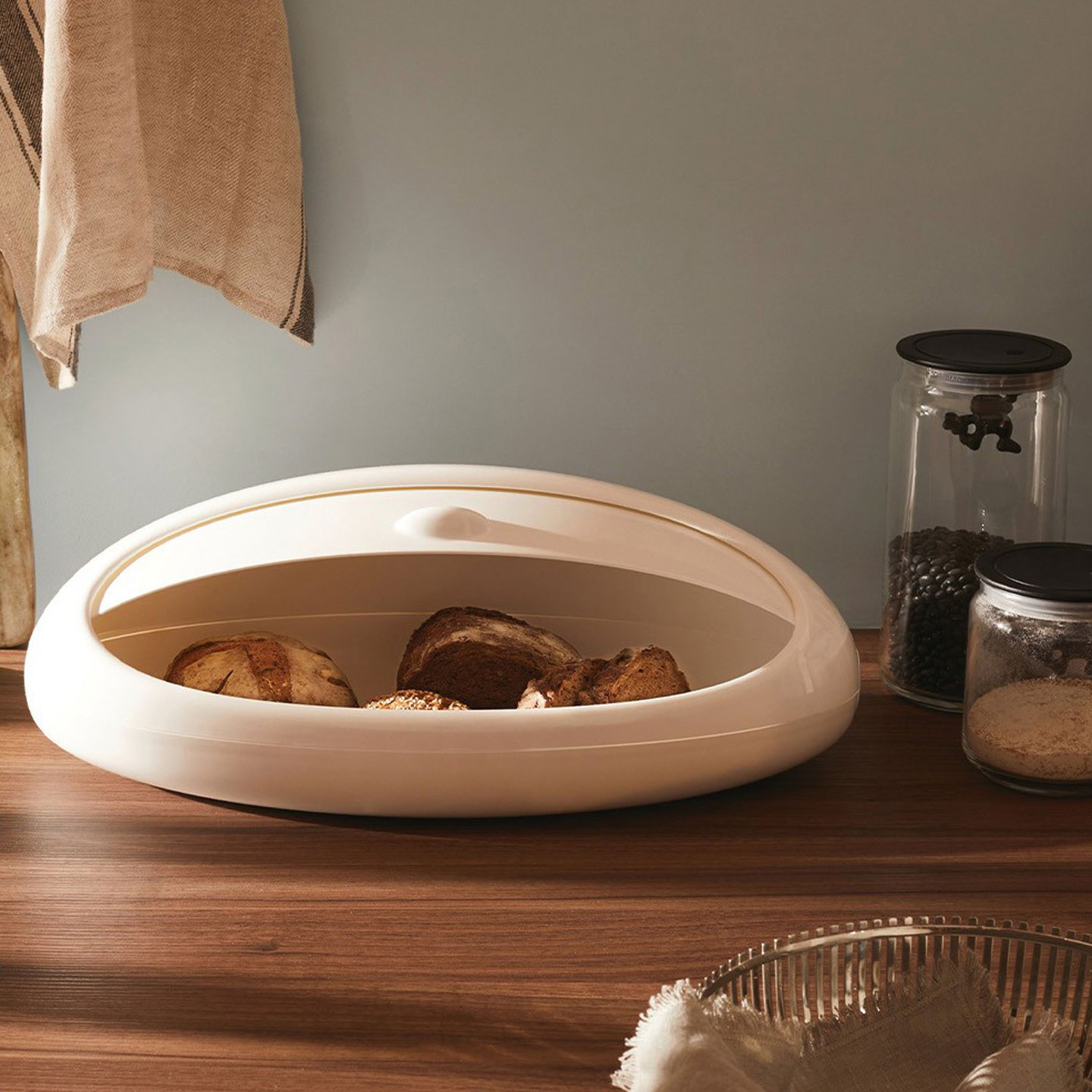 韩国直邮 意大利 ALESSI 鹅卵石造型面包箱 厨房收纳盒面包盒