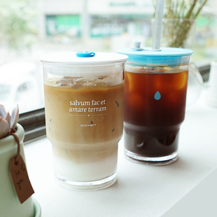 韩国直邮 Tritan透明保温杯 吸管水杯 车载马克杯 咖啡杯茶杯带盖