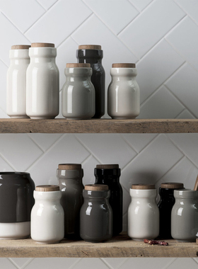 韩国直邮 tackaon陶瓷调料瓶调味瓶收纳盒 简约调味罐盐罐佐料瓶