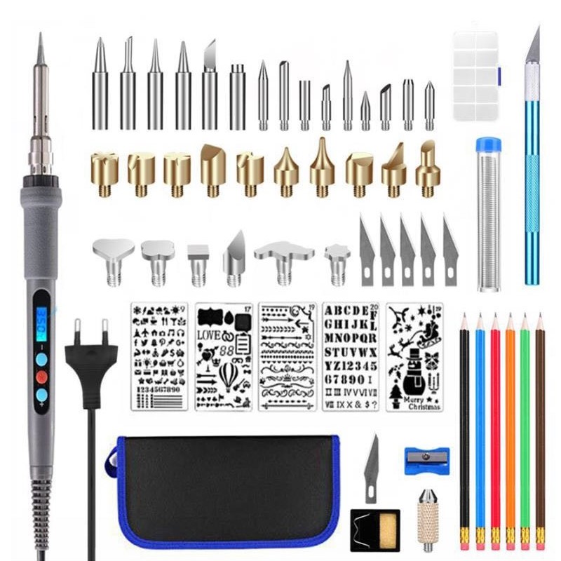 数显烙铁雕刻烙铁套装 火烩笔烫花烙画笔电烙铁 葫芦木工雕花工具