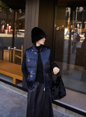 TOFOD 万物生 100羊驼绒 B**C重工珠片新中式马褂设计感调性马甲