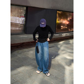 弯弯裤 宽松休闲裤 again TOFOD 切割腰线 土耳其加绒牛仔裤 香蕉裤