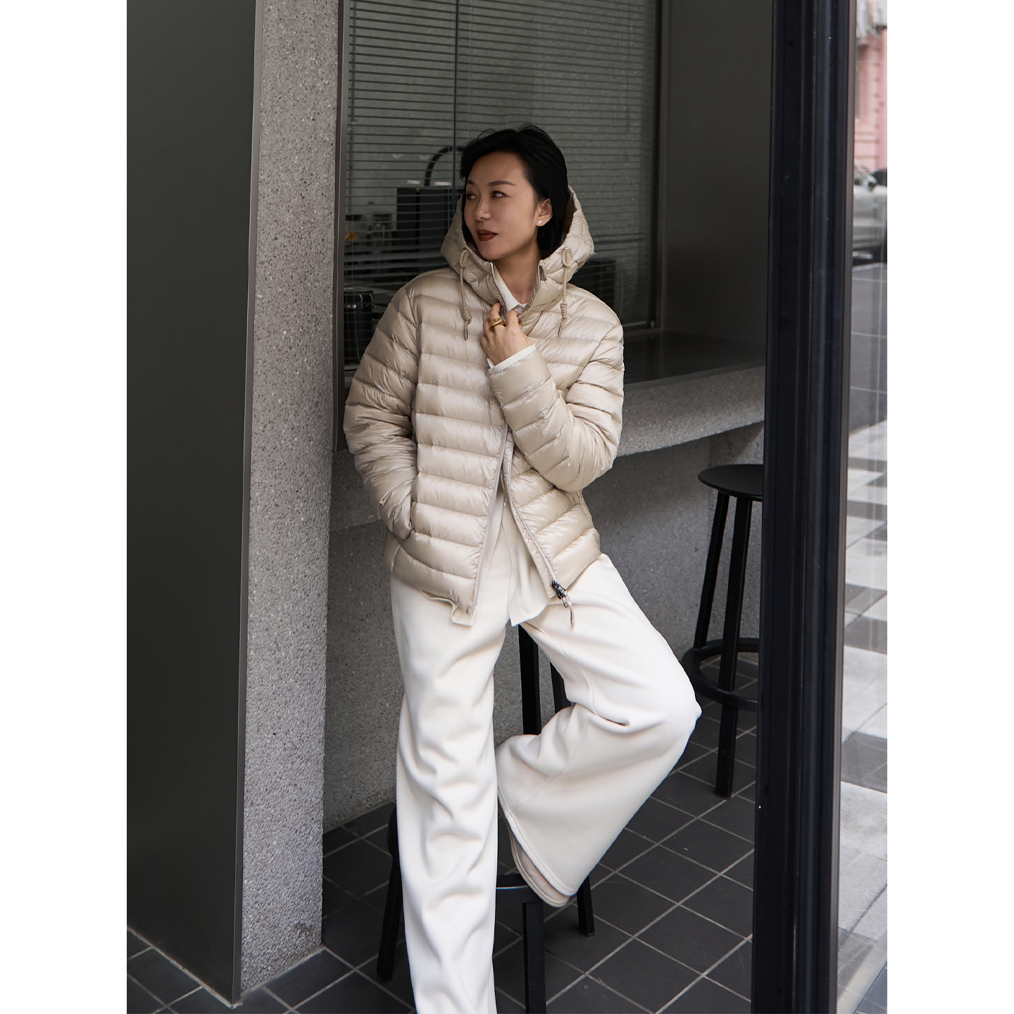 TOFOD 排骨鹅绒服 匈牙利进口95白鹅绒可溯源轻便保暖连帽羽绒服