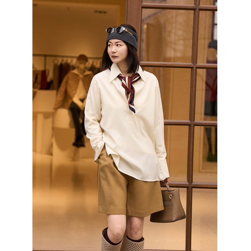 TOFOD LP同源 精纺羊毛衬衣 老钱风宽松设计感衬衫