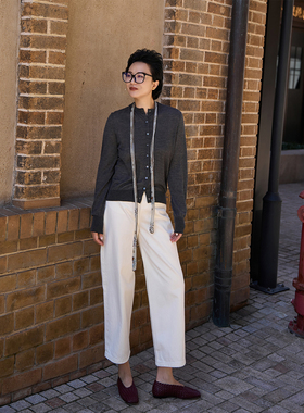 TOFOD 天空之城 土耳其进口bossa牛仔裤女宽松九分奶奶裤休闲裤