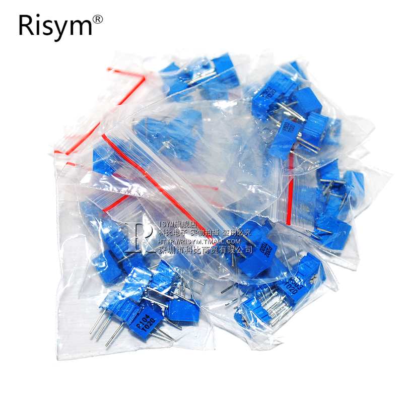 ?Risym Ôª¼þ°ü 3362µçλÆ÷°ü 3362P¿Éµ÷µç×è°ü 11ÖÖ³£ÓÃ×èÖµ¸÷5Ö»