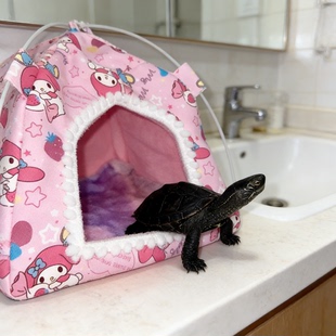 乌龟冬眠躲避屋睡觉窝小乌龟冬眠神器小宠帐篷窝过冬棉窝保暖床屋