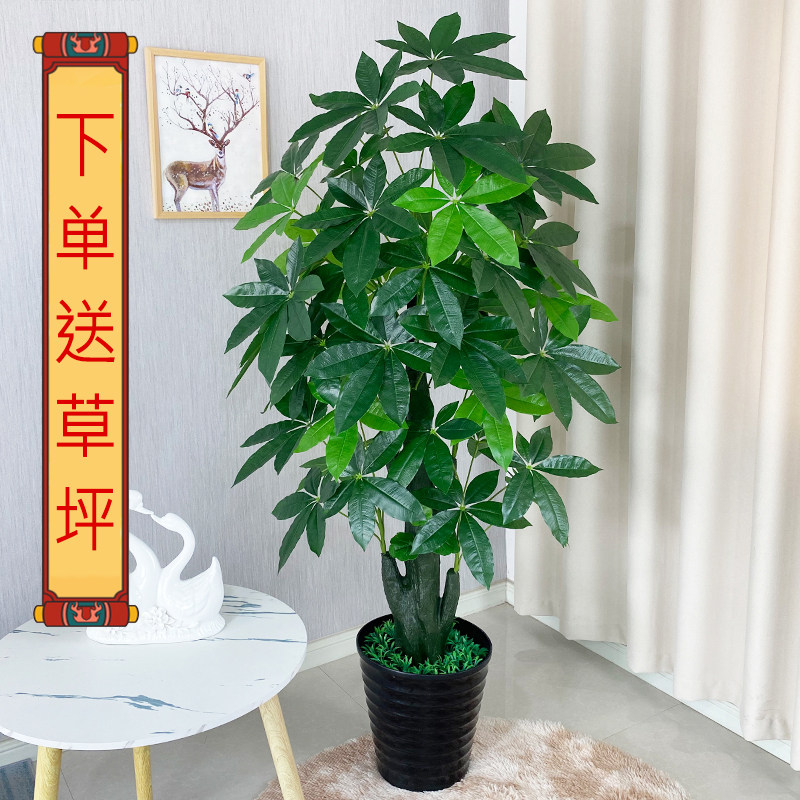 发财树客厅大型盆栽仿真绿植图片