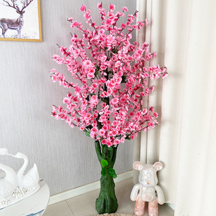 大型仿真花桃花樱花假花塑料花室内装饰落地盆栽仿生植物盆景假树