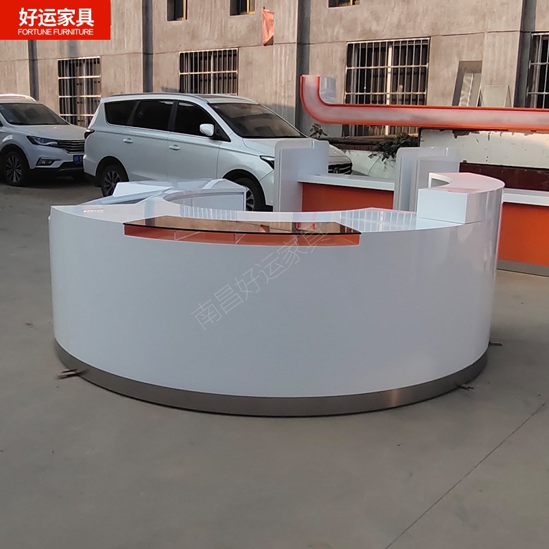 银行家具圆形填单接待台银行大厅弧形引导台业务办理咨询服务柜台