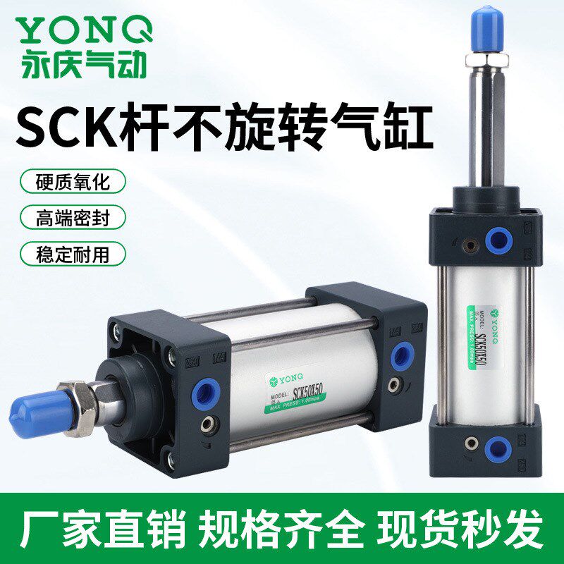 活塞杆不旋转气缸SCK40X25X500 亚德客型SCK标准气缸 双作用带磁