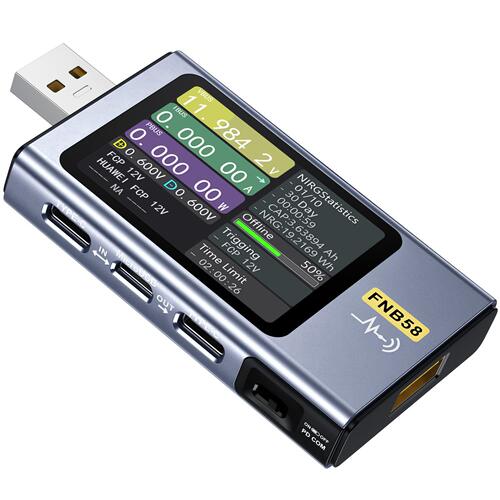 跨境FNB58 USB Tester电压电流表Type-C快充功率测试仪QC/PD协议