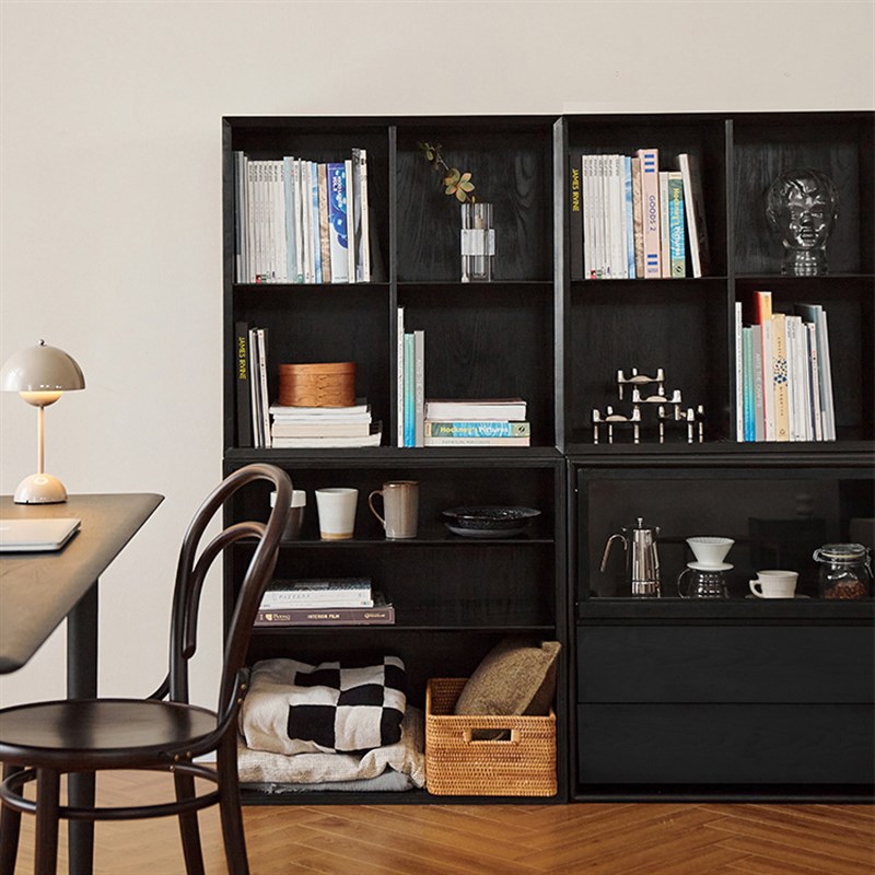 中古风手办实木展示柜民宿客厅复古靠墙书橱组合柜收纳杂志架书房