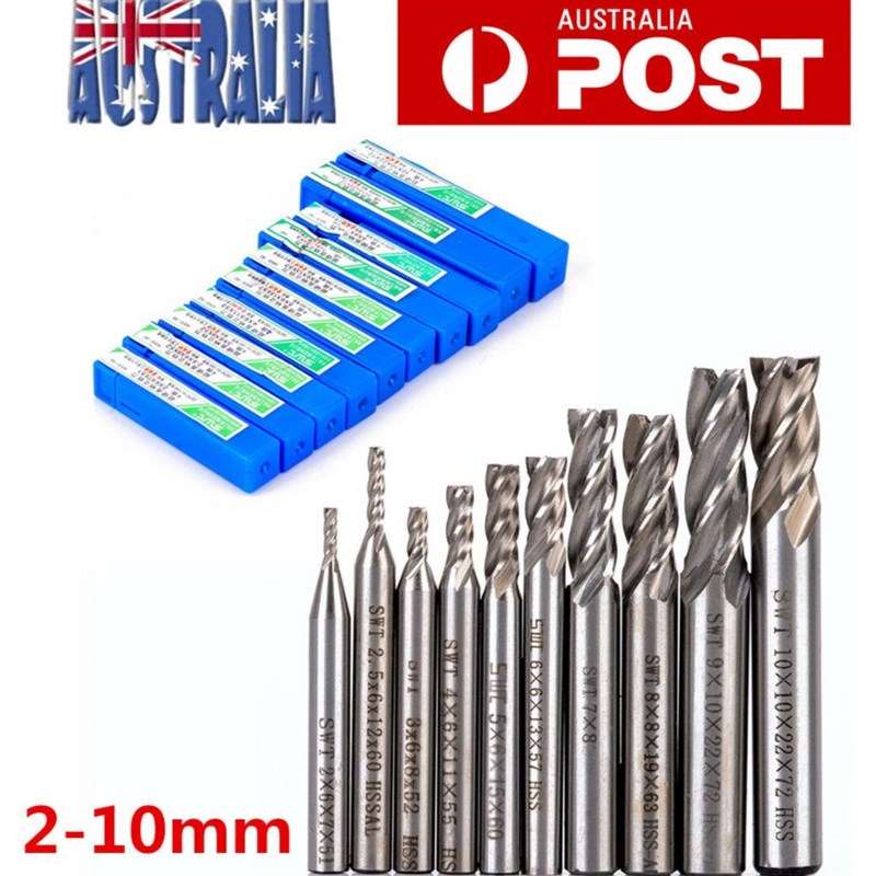 SWT超硬直柄立铣刀 HSS-AL 4刃 10件套2/2.5/3/4/5/6/7/8/9/10MM