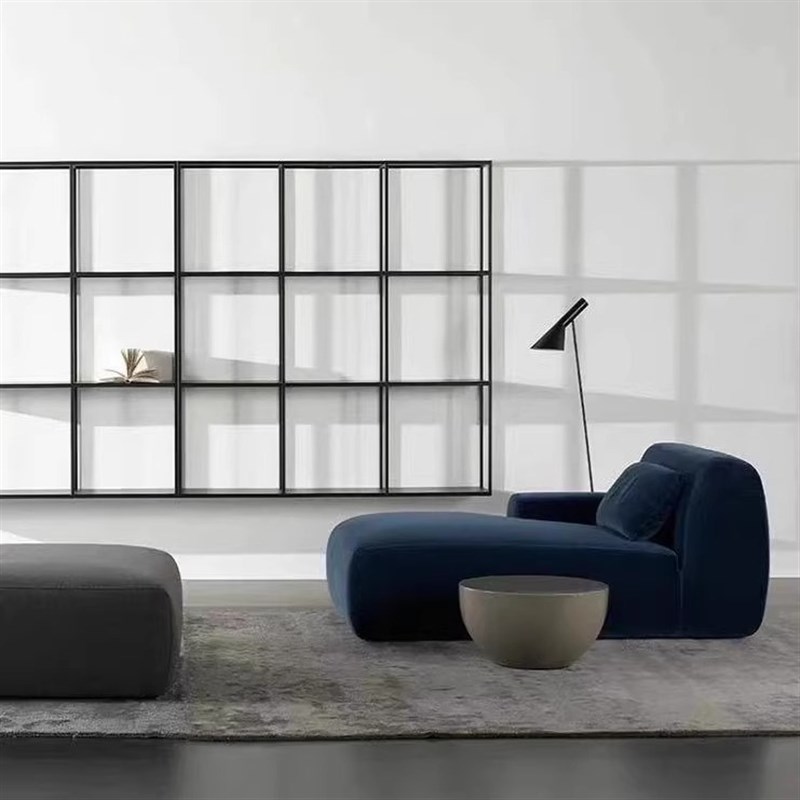 北欧样板间贵妃椅轻奢小户型简约丝绒布艺美人榻懒人沙发躺椅意式