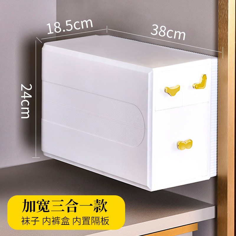 衣柜侧挂内衣袜子组合收纳防尘盒简易衣橱韩式多层整理盒代发