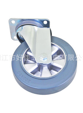 源头工厂产品200X50X55mm 好佳牌欧洲款重型铝芯灰色橡胶万向轮