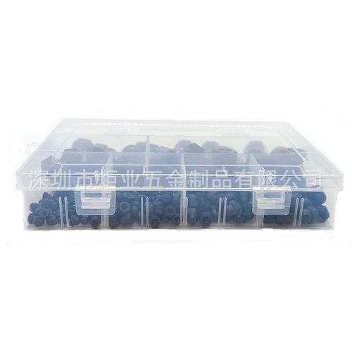 110/200PCS尼龙盖型螺母套装 六角球头盖形塑料螺丝帽盒装M3-M12
