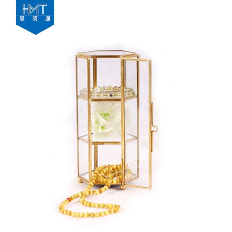欧式饰品收纳架复古玻璃手饰盒家居卧室梳妆台香水耳环戒指展示
