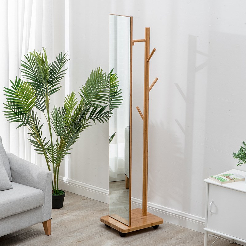 北欧试衣镜家用简约现代镜子落地卧室全身镜移动简易穿衣镜网红镜