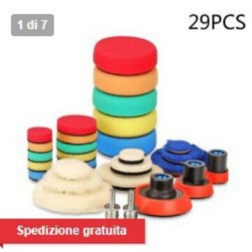 跨境3寸29件套装汽车抛光轮组合聚酯海绵轮羊毛盘抛光盘