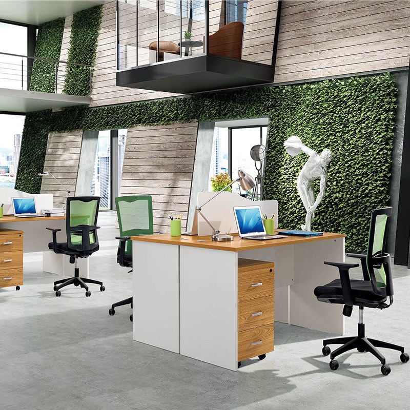 单人办公桌 简约现代员工电脑桌台式家用写字台1.2米职员桌椅组合