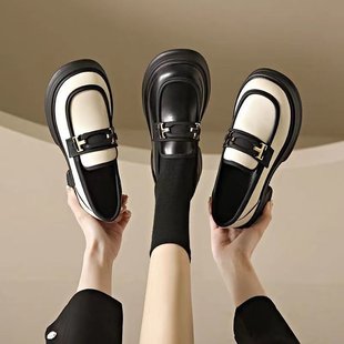 日系jk单鞋 复古英伦风小皮鞋 松糕厚底乐福鞋 新款 通勤 女2023年夏季