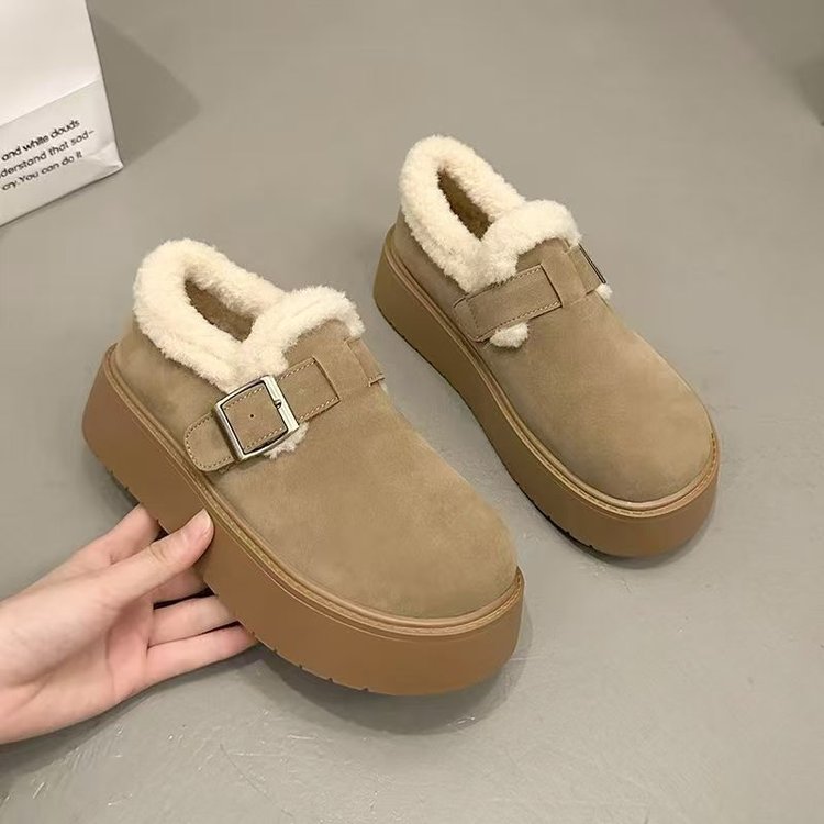 2025秋季新款深口单鞋牛反绒磨砂皮中跟(3-5cm)一字式扣带2025年