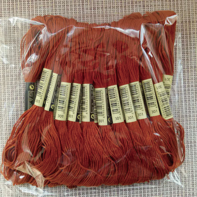 线号301一包10支十字绣线生态棉线涤棉手工缝纫刺绣线1支8米6股