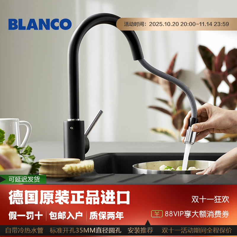 德国铂浪高抽拉冷热水厨房龙头