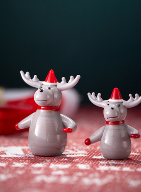 圣诞节装饰品迷你装饰圣诞树苹果麋鹿桌面摆件平安夜礼物拍摄道具
