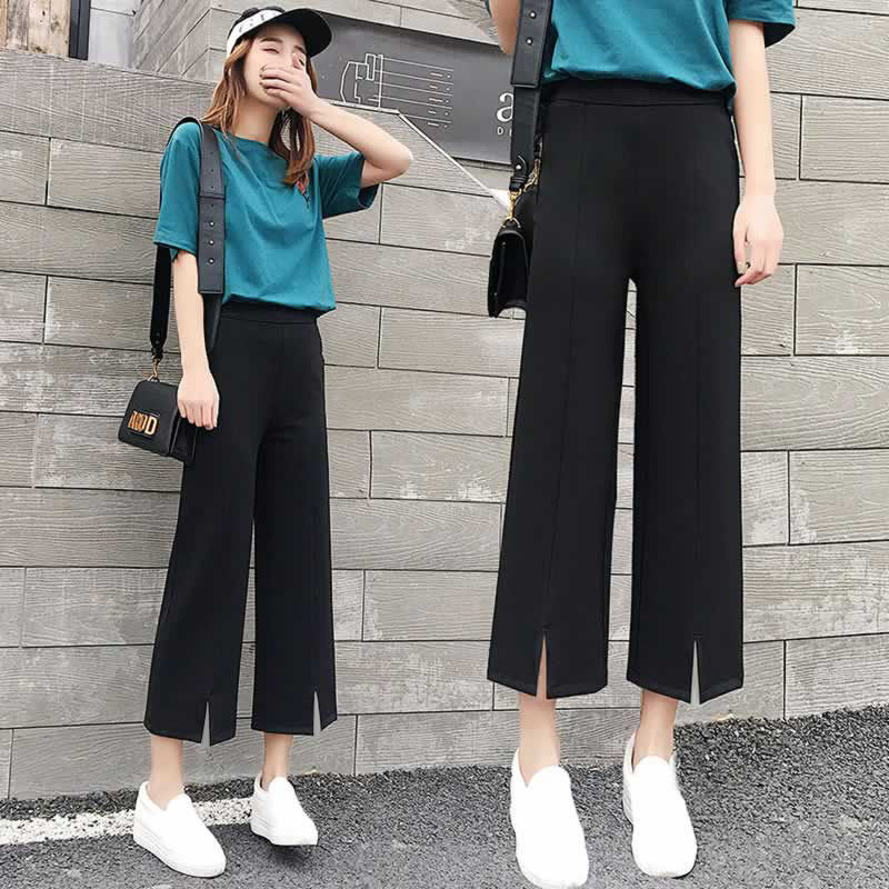 阔腿裤女夏季薄款裤子女学生韩版宽松休闲裤直筒黑色百搭显瘦九分在类目 女装/女士精品, 裤子, 休闲裤中 - 来自Buy2taobao.com提供专业的淘宝代购服务