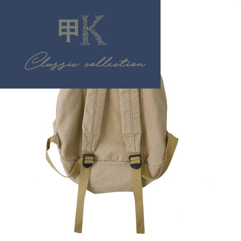 甲美式休闲复古文艺帆布双肩包 做旧水洗大容量男女背包书包旅行