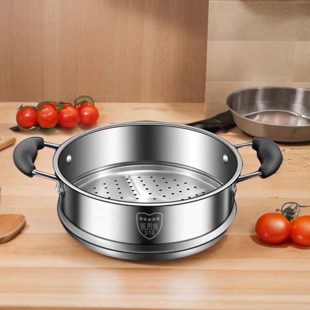 食品级316不锈钢家用小蒸屉万能蒸笼防烫手柄篦子多功能蒸锅