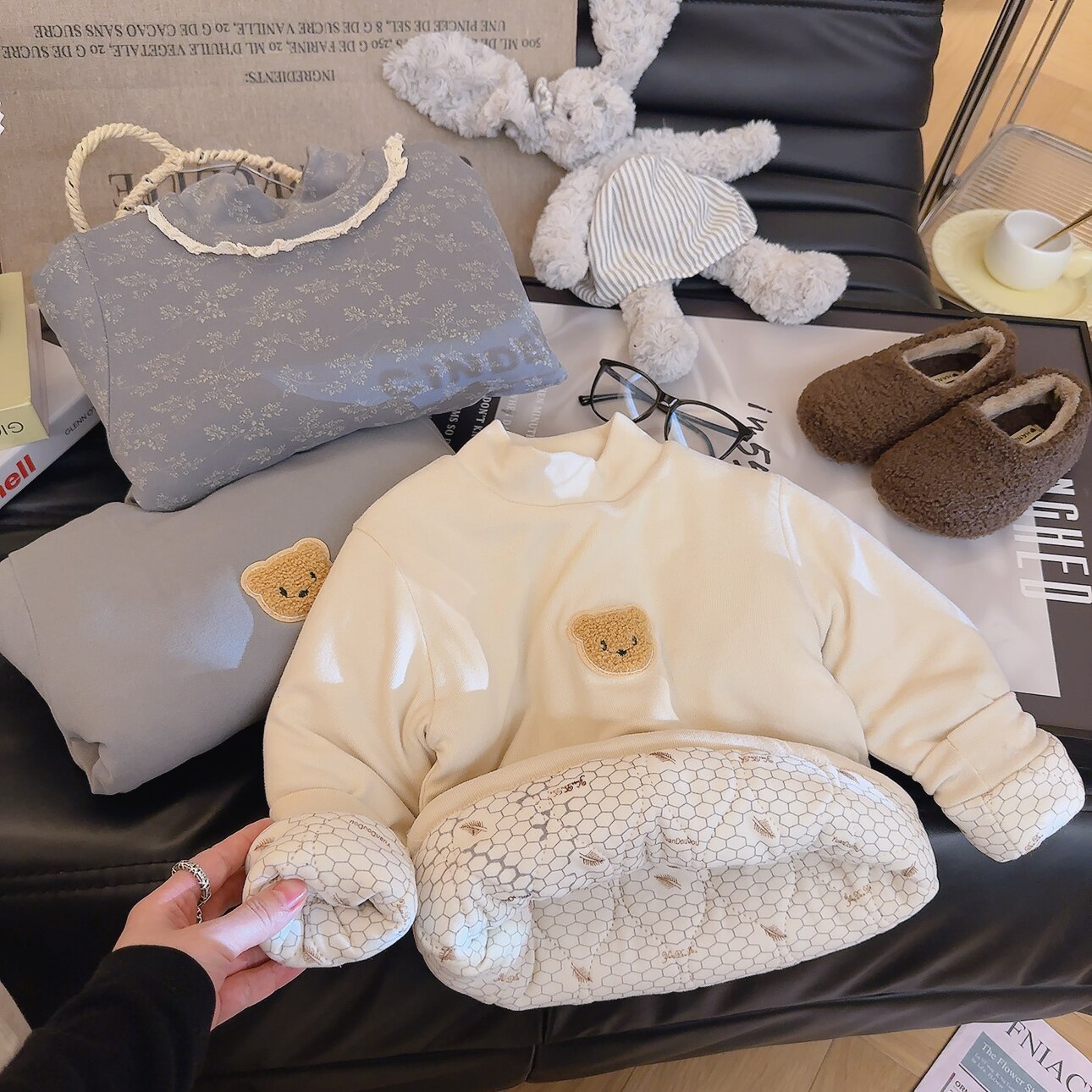 儿童棉服保暖打底上衣冬季棉袄加厚夹棉男女童棉上衣加绒加厚抗寒