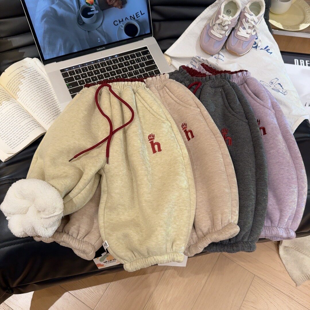 儿童加绒加厚卫裤休闲保暖裤秋冬季长裤韩系卫裤秋冬男女宝宝新款