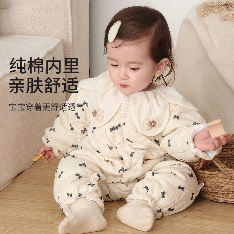 婴儿衣服冬装棉服婴幼儿夹棉外出服棉衣保暖宝宝连体衣秋冬季超萌