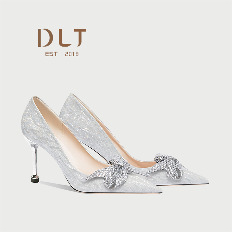 笛莲婷婚鞋可拆卸配饰一鞋两穿