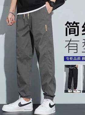 工装男裤宽松束脚棉质运动九分