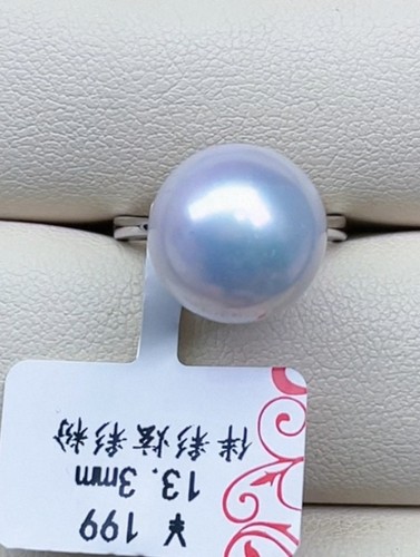 13.3mm正圆白透粉镜面粉泡泡极光收藏级赔米开单戒指